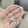 Nova pulseira de contas redondas banhada a prata em liga, semente de lótus lisa, pulseira de dossel de lótus, joias de drenagem de felicidade para duas vezes, atacado