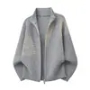 Cárdigan de Punto de Color Sólido Otoño e Invierno 2026 para Hombre, Comercio Exterior Transfronterizo, Corte Holgado, Doble Cremallera, Chaqueta Casual para Hombre