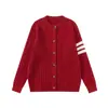 Yidao Vintage 2026 Otoño Nuevo Estilo Universitario Japonés Suéter de Punto Relajado con Raya Lateral Cardigan Abotonado Holgado