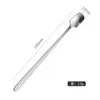 Cuchara Cuadrada de Acero Inoxidable Mango Largo Cuchara para Café Mango Largo Cuchara para Revolver Hielo Cuchara para Postre Cuchara para Miel Cuchara de Vidrio de Regalo