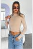 2024 Primavera e Outono Nova Roupa Feminina Europeia e Americana Amazon Hot Solid Color Round Neck Manga Longa T-Shirt Top Básico
