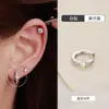 Argolas para Orelha Retas Luxuosas e de Alto Padrão Totalmente Cravejadas com Diamantes, Anéis para Piercing de Orelha em Aço Titânio de Grau Médico, Ear Cuffs, Brincos em Formato D, Piercings de Orelha