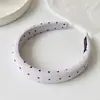 Diadema Morada con Lunares, Estilo Dulce y Femenino, Diadema de Estilo Coreano Suave con Diseño de Cuadros Diagonales, Pasador Personalizado y Versátil