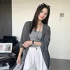 Novo Cardigã de Tricô com Proteção Solar de Seda Gelada Estilo Coreano para Mulheres, Xale de Verão, Cobertura Fina de Comprimento Médio para Ar Condicionado, Jaqueta Solta