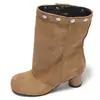 Botines de tacón grueso Melard para mujer, nuevo estilo otoño 2026, retro, perfectos con vestidos, estilizan, versátiles, botines de suela blanda