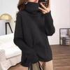 Buena Calidad 2024 Tejido de Cuello Alto para Mujer Suelto Otoño e Invierno Nuevo Jersey Estilo Lazy Top de Fondo Tejido