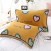 Toalla de almohada de algodón de gasa gruesa de ocho capas 52 cm * 78 cm suave toalla de almohada para pareja de caramelo toalla de almohada de dibujos animados cama