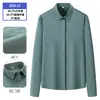 Camisa blanca de manga larga para mujer de fibra de bambú, estilo primavera y otoño, elegante ropa formal, resistente a las arrugas, ropa de trabajo profesional, personalizable