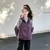 Chaqueta con Capucha para Niña Primavera Otoño 2026 Estilo Nuevo Chica de Secundaria Estilo Coreano Cremallera Deportiva Chaqueta Ropa Infantil