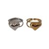 Anillo Retro con Forma de Corazón Estilo Coreano, Anillo de Amor Geométrico, Anillo Abierto de Amor Estilo Europeo y Americano, Anillo Exquisito de Moda Estilo Coreano
