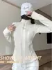 Chamarra de Felpa para Mujer 2026 Otoño/Invierno Nueva Ajustada Cuello Alto Superior Sudadera Cálida con Capa Interior de Chaqueta de Pluma de Felpa