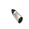 Conector XLR com Rosca Interna 3 Pinos Macho Carcaça Niquelada Adequado para Microfone Mixer Plug XLR