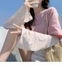 Mangas Sencillas de Protección Solar de Verano Moda Gama Alta Combinan con Todo Anti-ultravioleta Guantes de Seda de Hielo para Mujer Finos de Verano Anti-sol