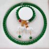 Emerald mulheres novo colar Jasper conjunto mãe corrente pulseira ao vivo de três peças uma geração de pulseira de cabelo