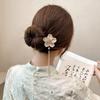 Horquilla de Flor de Durazno Estilo Antiguo Chino Placa de Sentimiento Avanzado Pasador para el Cabello Peine Paso Oscilante Adorno para la Cabeza Cheongsam Hanfu Espalda Elegante