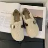 Zapatos peludos de piel de oveja con suela suave para mujer 2026, calzado de moda para exteriores con hebilla de cinturón, cálidos zapatos individuales de felpa estilo Birkenstock