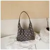 Bolsa de ombro feminina casual estilo doce Shuai Mi Jia com bolinhas, grande capacidade, simples, para o dia a dia, debaixo do braço, bolsa de mão