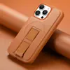 Adecuado para iPhone 17 Funda de Teléfono Móvil de Cuero Liso de Alta Calidad, Magnética Magsafe Apple 16 Correa de Muñeca de Cuerda Elástica 14 Funda