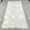 Rolo de Adesivo de Parede de Mármore Imitação Azulejo Autoadesivo Decoração de Parede para Esconder Fundo Feio da Sala de Estar Papel de Parede à Prova d'Água e à Prova de Umidade