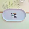 Linda Bandeja de Bocadillos para el Hogar Labubu Mesa de Comedor Escupidera Bandeja para Guardar Fruta Bandeja para Taza de Té
