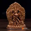 Ornamentos de Buda Caseiros de Xizang Nepal Feitos à Mão 4 polegadas Cobre Totalmente Dourado Dawei King Kong Estátuas de Buda Duplo