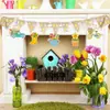 Forma de Flor de Abeja de Jardín de Madera Decoración del Hogar Colgante de Regalo Pintura Hecha a Mano para Niños Graffiti Artesanías de Madera