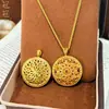 Joias de Latão Banhado a Ouro, Novo Pingente Bússola com Diamante Vermelho Estilo Chinês, Pingente de Corrente para Suéter Bússola Oito Tesouros Vazado Unissex