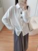 Outono 2025 Roupas Literárias Desenho Animado Bordado Fio Dupla Camada Cardigan Feminino Camisa Manga Longa Top Atacado Tendência