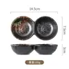 Plato para Salsa Dip Estilo Japonés Transfronterizo, Plato Comercial de Dos Compartimentos para Platos Fríos, Barbacoa, Hot Pot, Salsa Seca, Cuenco para Salsa Doméstico, Plato para Condimentos, Comercio Exterior