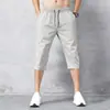 Calça Capri Explosiva de Seda Gelada Transfronteiriça Masculina de Verão Fina Tendência Shorts Esportivos Casuais Masculinos Soltos