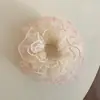 Scrunchie de Renda Bordada Doce Super Fada Estilo Francês Elástico para Rabo de Cavalo Alto Coque Acessório de Cabelo para Mulheres