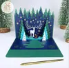 Cartão de felicitações de Natal cartão tridimensional árvore de Natal 3D cartão tridimensional cartão pequeno criativo de Natal negócio de atacado