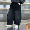 Pantalones de Peluche para Niños Temporada Otoño e Invierno Jeans Engrosados para Niños Nuevo Estilo 2026 Versión Coreana Ropa de Invierno para Niños Pequeños y Medianos Pantalones de Pierna Recta