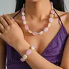 Collar ovalado geométrico de acrílico transfronterizo europeo y americano, cadena personalizada para la clavícula de dopamina, accesorio versátil de alta gama