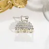 Pasador de Perlas para Mujer Clip de Lazo Estilo Coreano Pinza de Tiburón para la Parte Trasera de la Cabeza Accesorios Metálicos Grandes y Simples para el Cabello