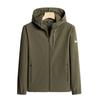 Abrigo softshell nuevo de otoño para hombre, cortavientos, impermeable, para deportes al aire libre, con forro polar cálido, de una sola capa, con logo estampado