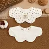Babadores Impermeáveis Bebê Estilo Coreano Ins, Babadores de Algodão Puro Dupla Face para Bebês, Babadores em Formato de Pétala para Meninas e Meninos