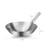Wok grande de aço inoxidável sem revestimento, wok multiuso, tripé para fritura, panela para restaurante, refeitório, hotel, 26-100cm, Fonte, à vista