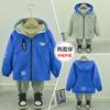 Jaqueta Reversível para Meninos para Primavera e Outono, Blusa com Forro de Fleece para Crianças Maiores, Cardigan Dupla Face de Fleece Infantil, Novo Modelo 2026