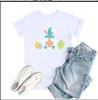 Fuera de Europa y Estados Unidos Nueva Camiseta Base Casual Holgada de Manga Corta Camiseta de Manga Corta Estampada para Mujer 2