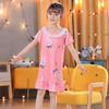 Roupas de verão finas de manga curta para meninas, roupas de casa para meninas, tamanho médio e grande, camisola de princesa para bebês e crianças