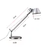 Lámpara de escritorio mecánica de brazo largo estilo industrial Tolomeo italiana, diseñada para uso en oficina, con luz de lectura amigable para la vista y construcción de aluminio