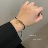 Cristal de Fresa Marca de la Fortuna Cuerda Tejida Pulsera DIY Estilo Ins para Mujer Sentido de Diseño de Nicho Cuerda para la Mano de Novia Pieza de Mano Dulce de la Fortuna