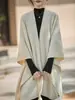 Xale feminino de cor sólida, pura lã, simples e elegante, perfeito para o uso diário, proporcionando calor e um visual estiloso