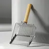 Pala para arena de gato de acero inoxidable, diseño hueco, fácil de limpiar, pala metálica para arena de gato, herramienta para recoger excrementos, suministros para mascotas de acero inoxidable