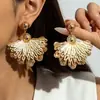 Pendientes Artesanales de Rafia Estilo Vacaciones Transfronterizos Europeos y Americanos, Pendientes Florales de Bloques de Color a la Moda Estilo Playa