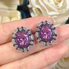 Colgante de Alejandrita de Moda de Lujo Vintage de Alta Gama Diamante Rosa Seco Corte Flor de Hielo Anillo traje Mujer