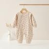 Mameluco para bebé primavera y otoño algodón de terciopelo chaqueta sin costuras recién nacido pijama de manga larga ropa de bebé traje para gatear
