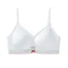Ropa Interior de Lunares sin Costuras para Mujer con Costuras de Color Contrastante, Dulce Estilo Ballet, Push-Up para Busto Pequeño, Sujetador sin Varillas para Mujer