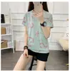 Verão Novo Seda de Gelo Secagem Rápida Feminino Manga Curta Casual Moda Versátil Leve Absorvente de Suor Seco Ao Ar Livre Para o Trabalho Esportes